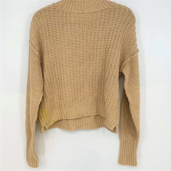 Free People Bell Song Crewneck Long Sleeve Beige Pullover Sweater, Size XL - Picture 7 of 11